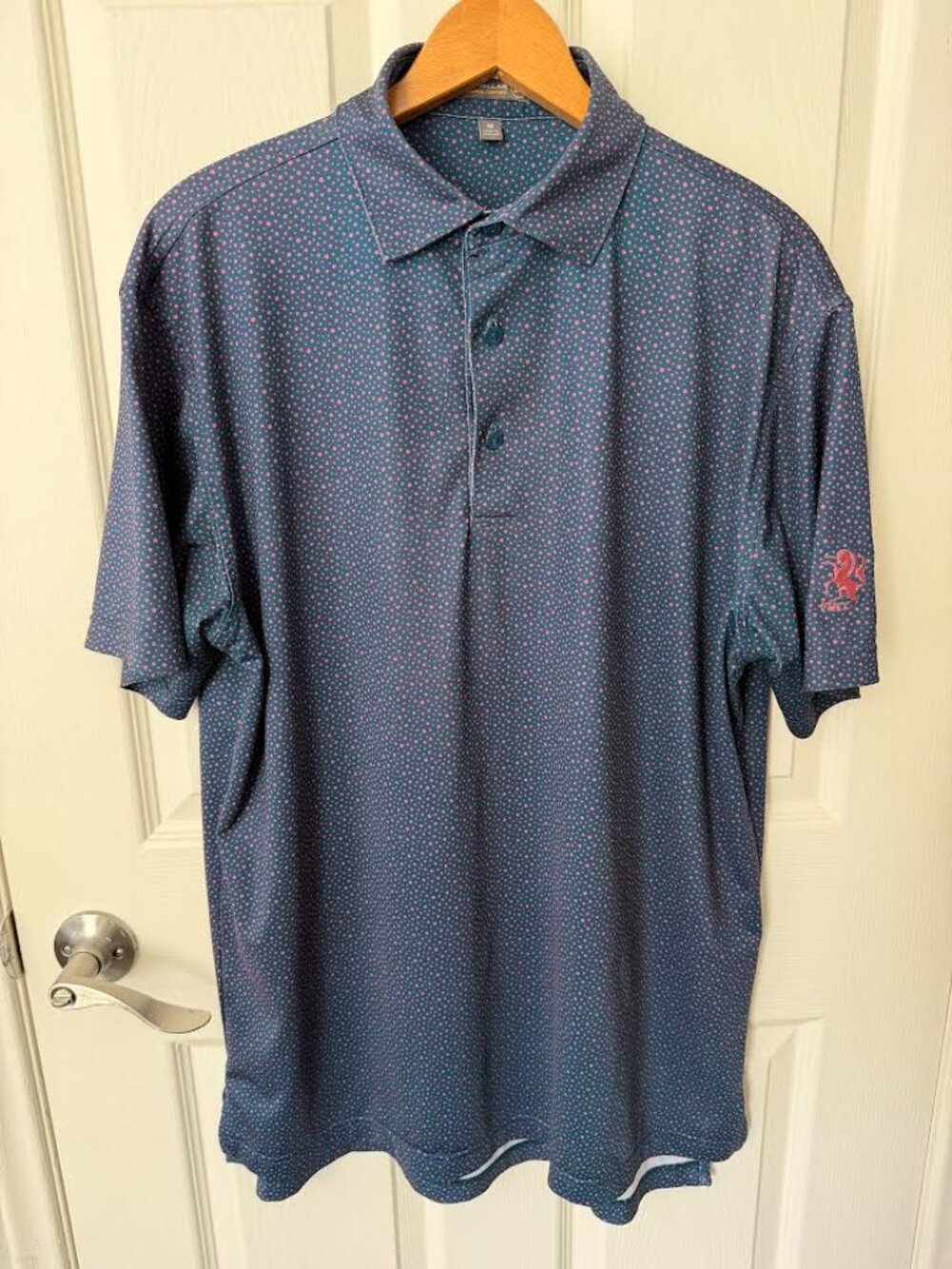 Peter Millar Summer Comfort Polo Medium Navy/Red Logo